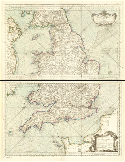 0-England Map By Depot de la Marine