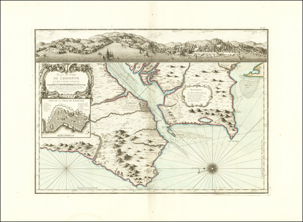 95-Portugal Map By Jacques Nicolas Bellin