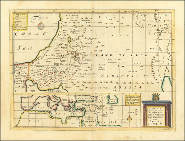 48-Holy Land Map By Edward Wells