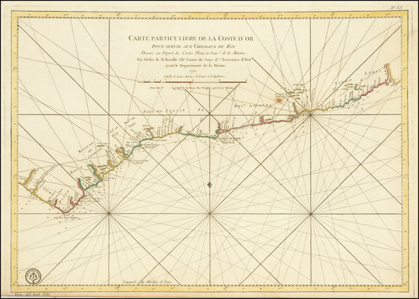 100-West Africa Map By Jacques Nicolas Bellin