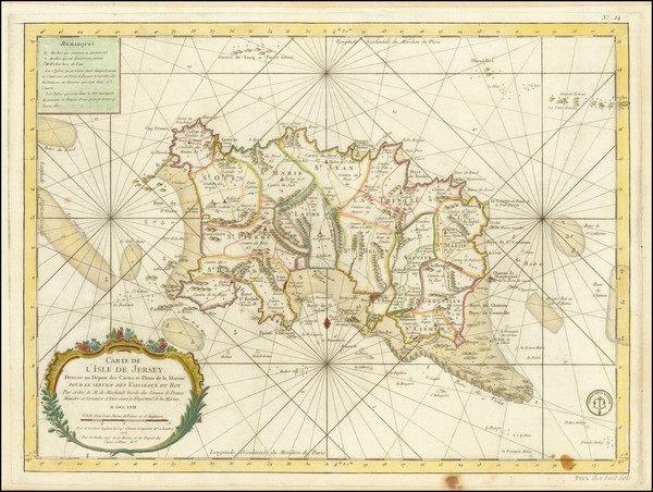 70-British Isles Map By Depot de la Marine / Jacques Nicolas Bellin