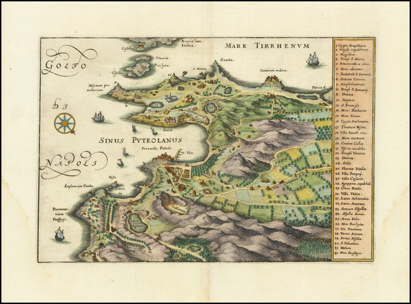 49-Southern Italy and Other Italian Cities Map By Matthaeus Merian