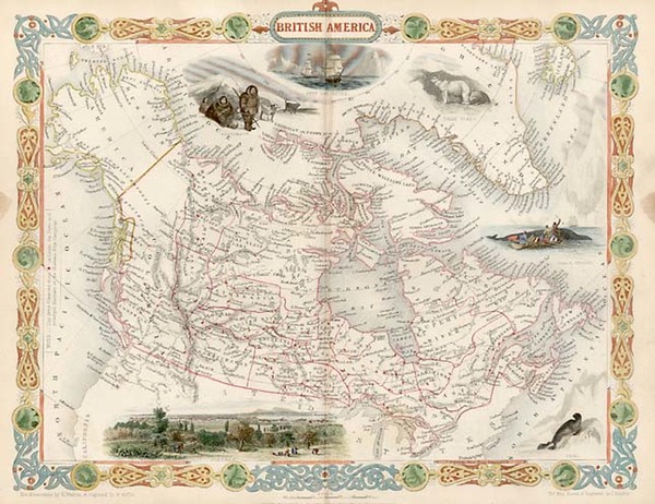 35-World, Polar Maps, Alaska, South America, America and Canada Map By John Tallis