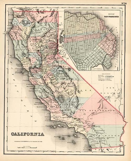 41-California Map By Joseph Hutchins Colton