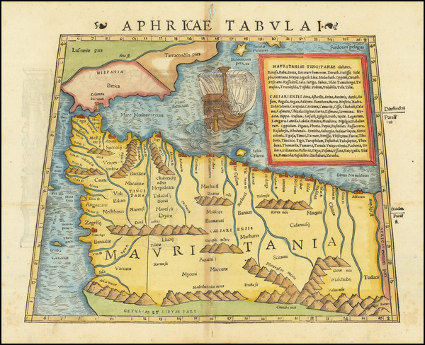 87-Spain and North Africa Map By Sebastian Munster