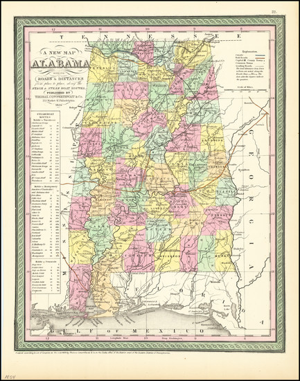 19-Alabama Map By Thomas, Cowperthwait & Co.