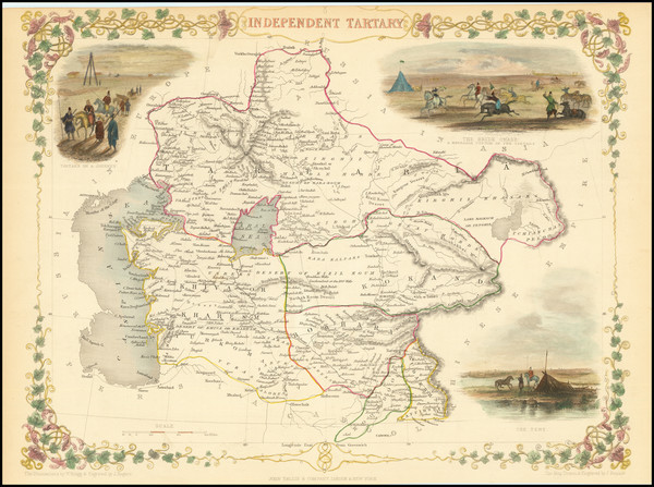 63-India and Central Asia & Caucasus Map By John Tallis