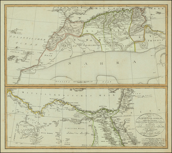 42-North Africa Map By Iohann Matthias Christoph Reinecke