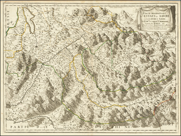 36-Sud et Alpes Française Map By Nicolas Sanson