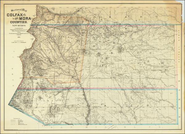 59-Colorado, New Mexico and Colorado Map By Edward Rollandet