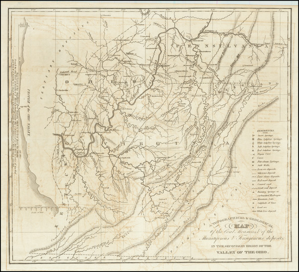 92-West Virginia and Ohio Map By Samuel Prescott Hildreth