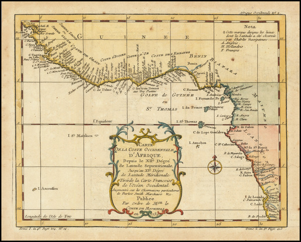 37-West Africa Map By Jacques Nicolas Bellin