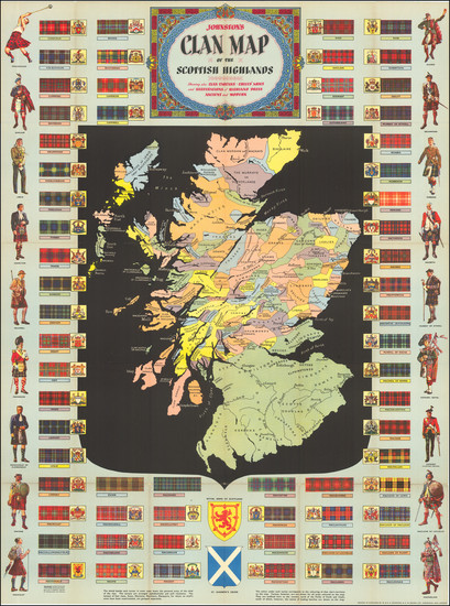 86-Scotland Map By W. & A.K. Johnston / Bacon