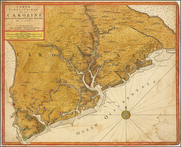 65-Southeast and South Carolina Map By Pierre Mortier