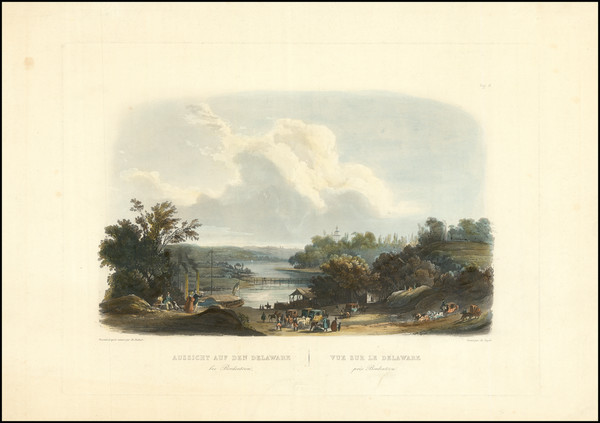 87-New Jersey Map By Karl Bodmer