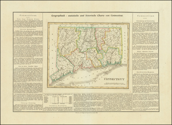 6-Connecticut Map By Carl Ferdinand Weiland