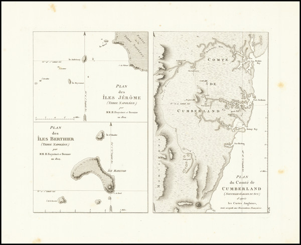 41-Australia Map By Francois Peron / Louis Claude Desaulses de Freycinet