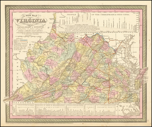 78-Virginia Map By Thomas, Cowperthwait & Co.