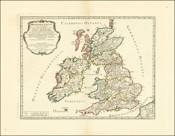 39-British Isles Map By Nicolas Sanson / Gilles Robert de Vaugondy