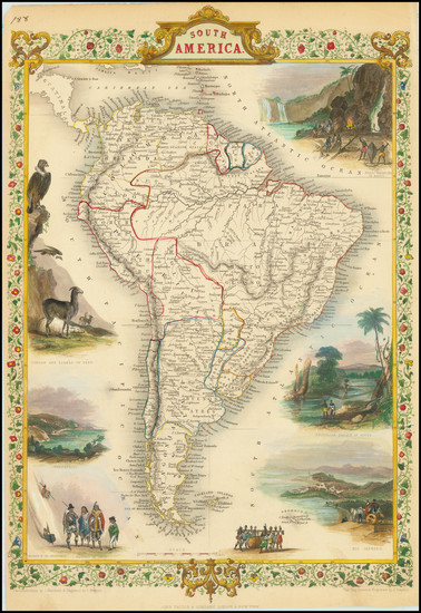 70-South America Map By John Tallis