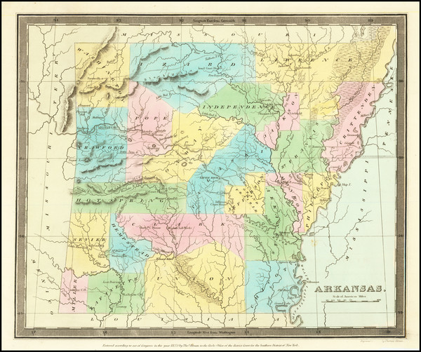 36-Arkansas Map By David Hugh Burr