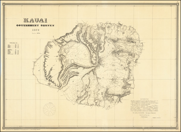 85-Hawaii and Hawaii Map By Hawaiian Government Survey