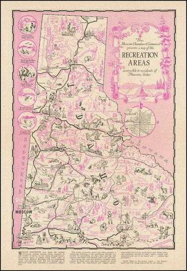 93-Idaho and Pictorial Maps Map By Alfred Dunn