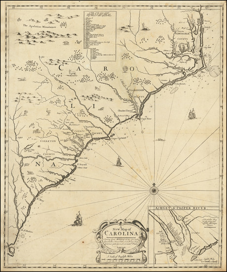 50-Southeast, North Carolina and South Carolina Map By George Willdey