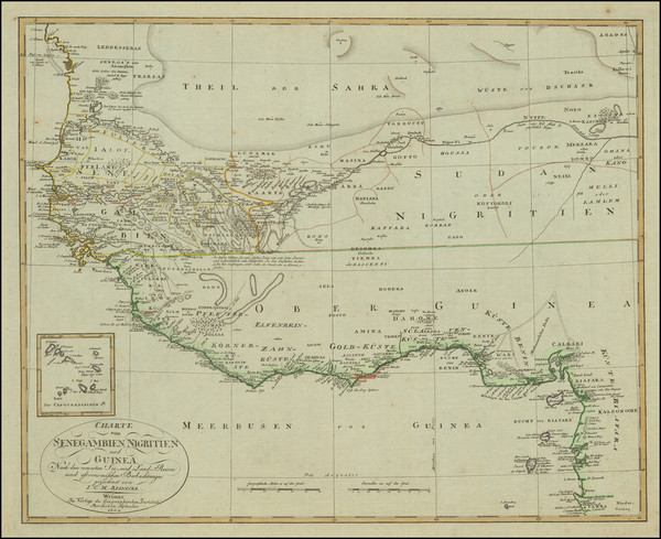 91-West Africa Map By Christian Gottlieb Reichard