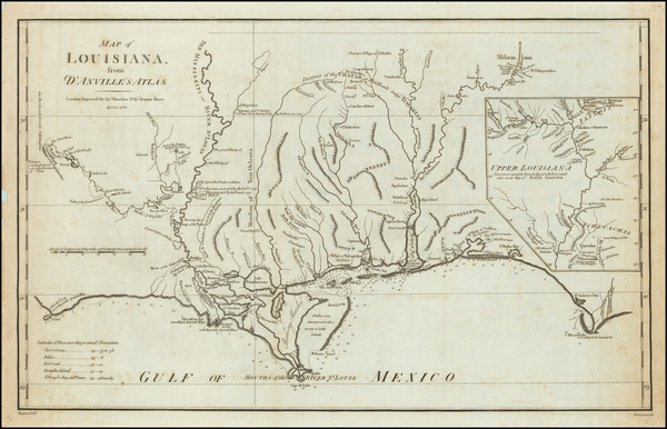 80-Louisiana, Alabama and Mississippi Map By John Harrison / Thomas Bowen