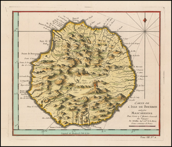 61-African Islands, including Madagascar Map By Jacques Nicolas Bellin