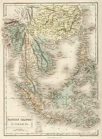 33-Asia, China, India and Southeast Asia Map By Adam & Charles Black