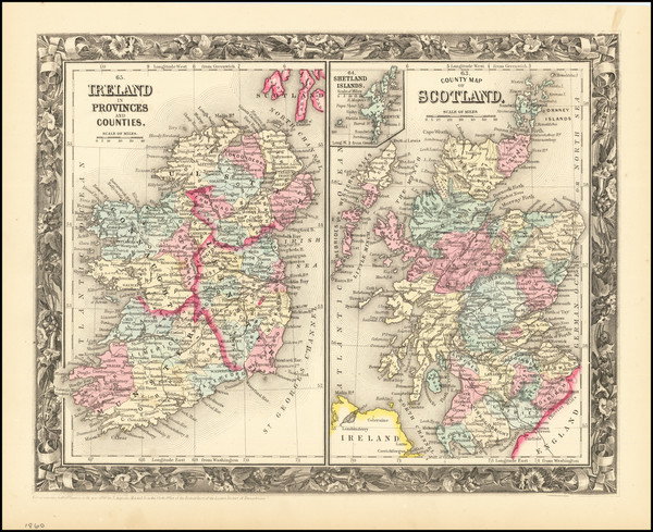 11-Scotland and Ireland Map By Samuel Augustus Mitchell Jr.