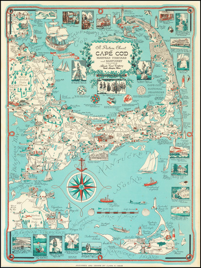 34-New England, Massachusetts and Pictorial Maps Map By Ernest Dudley Chase