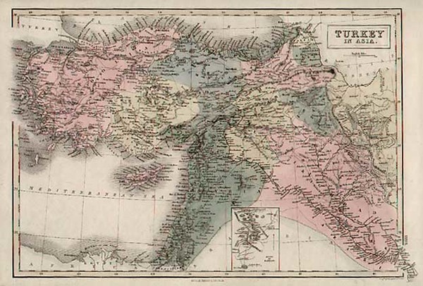 28-Asia, Middle East and Turkey & Asia Minor Map By Adam & Charles Black