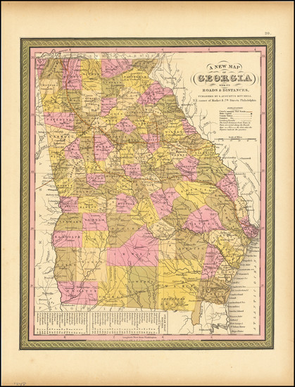 84-Georgia Map By Samuel Augustus Mitchell