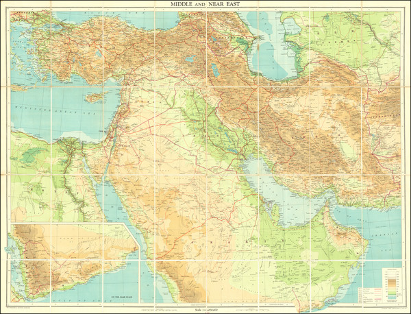 61-Middle East, Arabian Peninsula, Persia & Iraq and Turkey & Asia Minor Map By John Barth