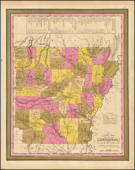 87-Arkansas Map By Samuel Augustus Mitchell