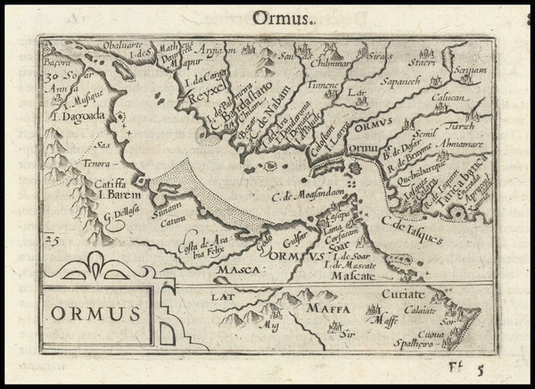 35-Middle East and Arabian Peninsula Map By Petrus Bertius