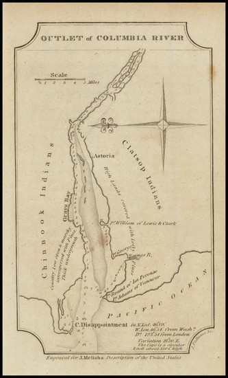 84-Pacific Northwest, Oregon and Washington Map By John Melish