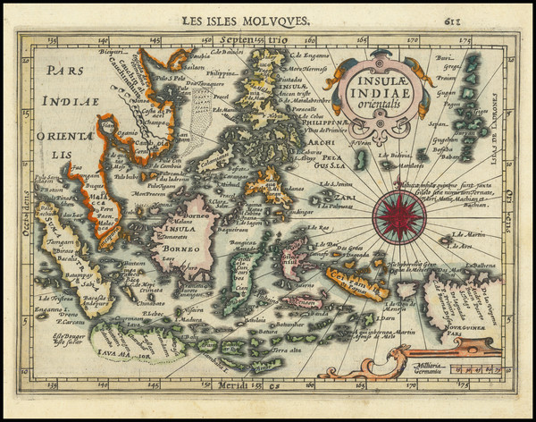 7-Southeast Asia, Philippines and Indonesia Map By Jodocus Hondius