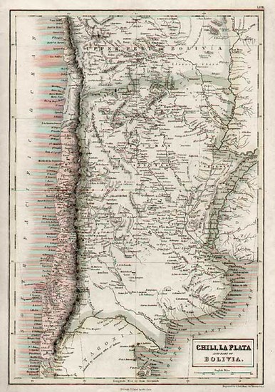 43-South America Map By Adam & Charles Black
