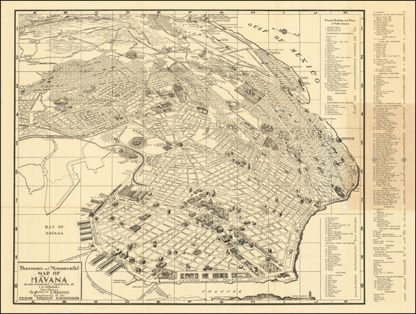 80-Cuba Map By Rogelio L. Mirabal  &  Cuban Tourist Commission