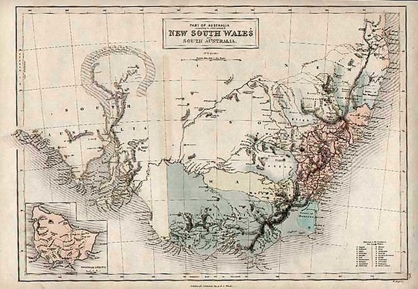 100-Australia & Oceania and Australia Map By Adam & Charles Black