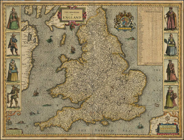 69-British Isles and England Map By John Speed