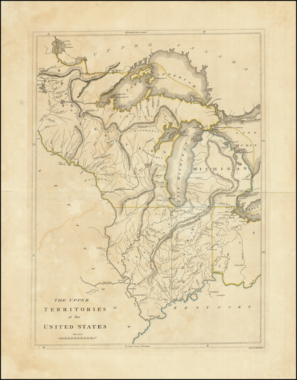 30-Midwest, Illinois, Indiana and Michigan Map By Mathew Carey