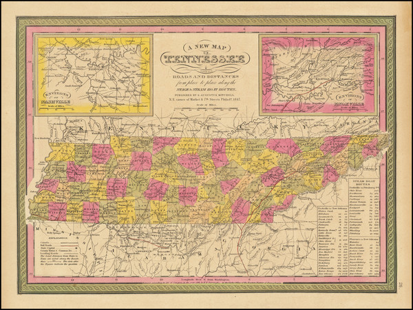 77-Tennessee Map By Samuel Augustus Mitchell