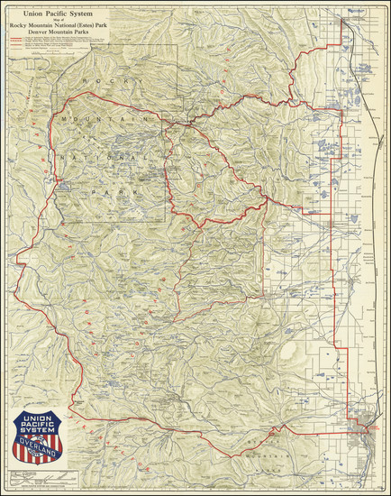 71-Rocky Mountains Map By Union Pacific Railroad Company