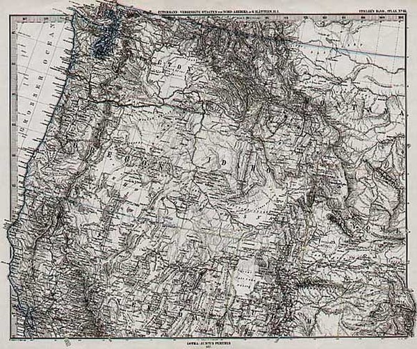 71-Plains, Rocky Mountains and California Map By Adolf Stieler