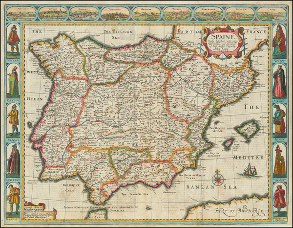 36-Spain and Portugal Map By John Speed